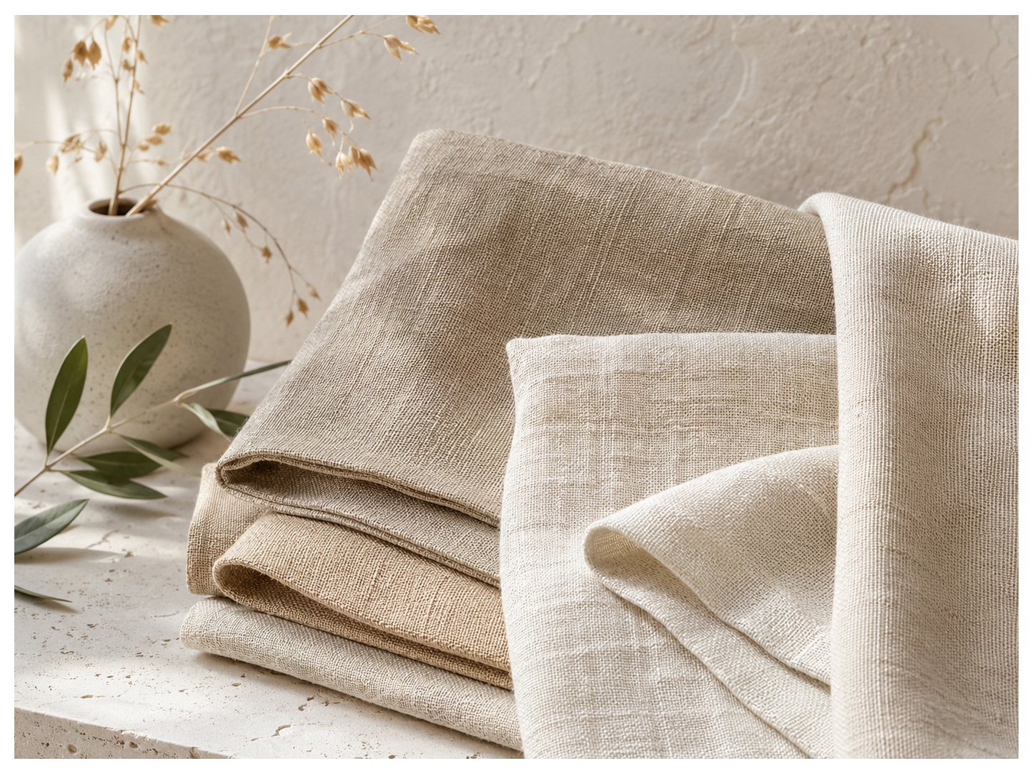 Linen look textile swatch
